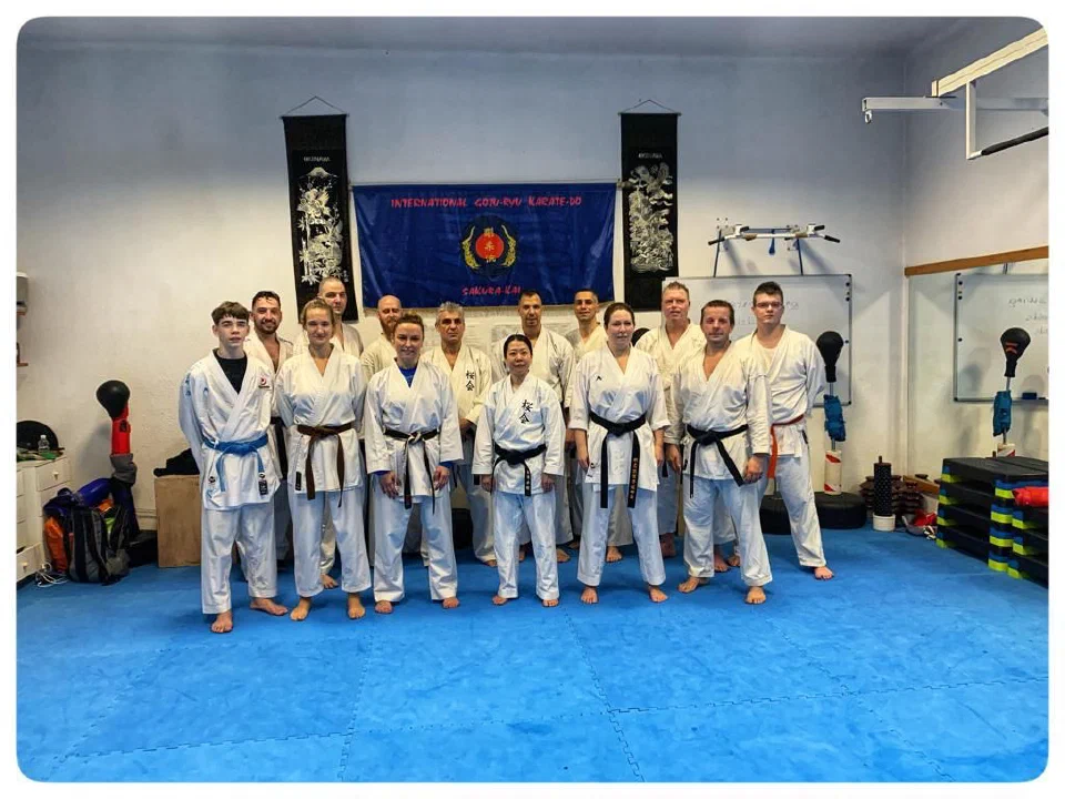 Teilnehmer des Karate-Lehrgangs mit Sensei Aleksej Konovalov in Budapest 2023