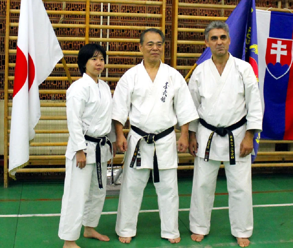 Sensei Nana Shimizu, Hanshi Yoshio Kuba und Shihan László Harsányi