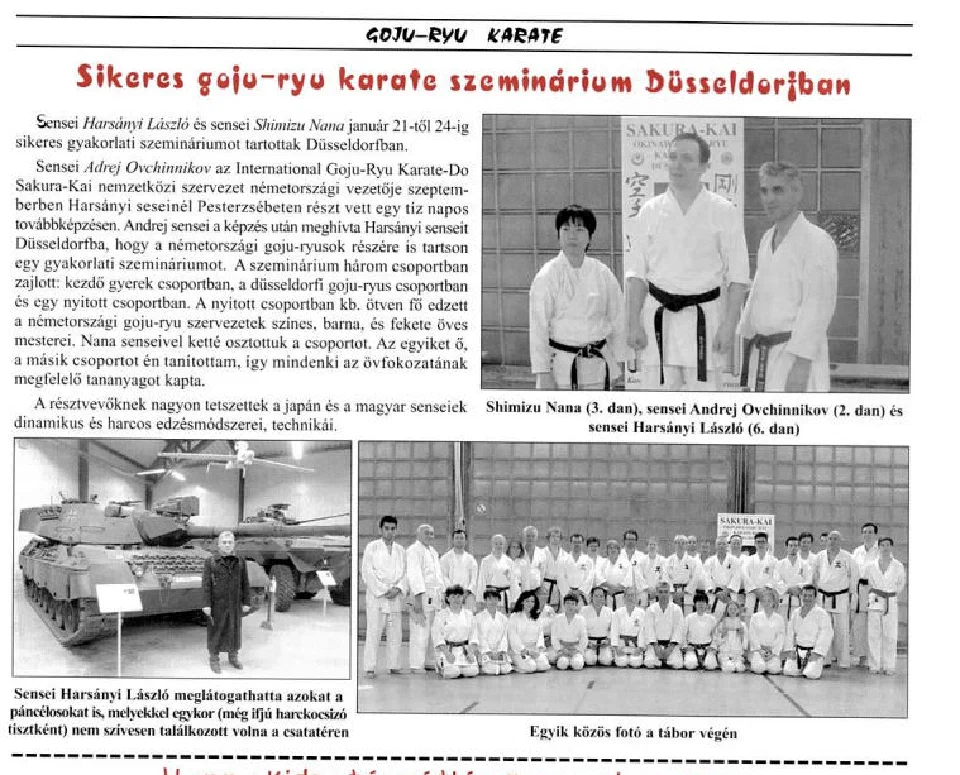 Artikel in Magyar BUDO über das Goju-Ryu Karate-Seminar in Düsseldorf